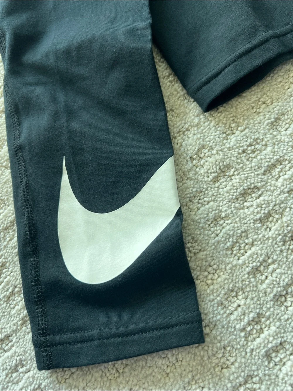 Nike Black Kids Leggings with White Swoosh